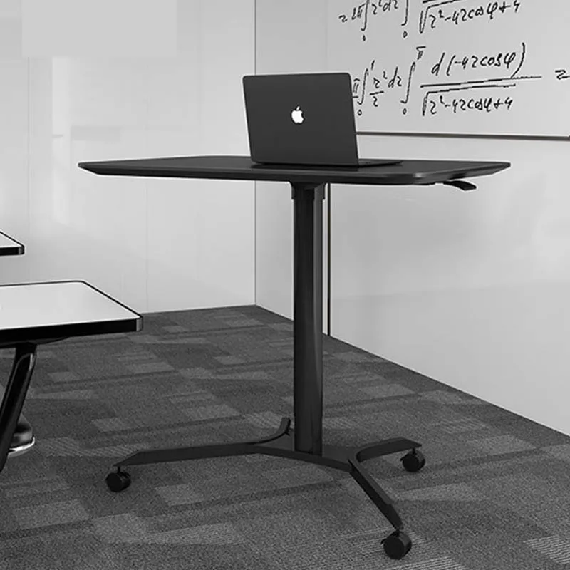 Alluminiim OEM furniture Pneumatic Height Adjustable Lifting Coffee laptop table Office Standing moving desk for office bedroom