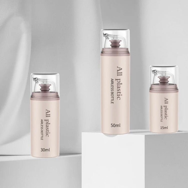 Все пластиковые вакуумные бутылки с насосом, перерабатываемые косметические контейнеры, пустые безвоздушные бутылки для лосьона