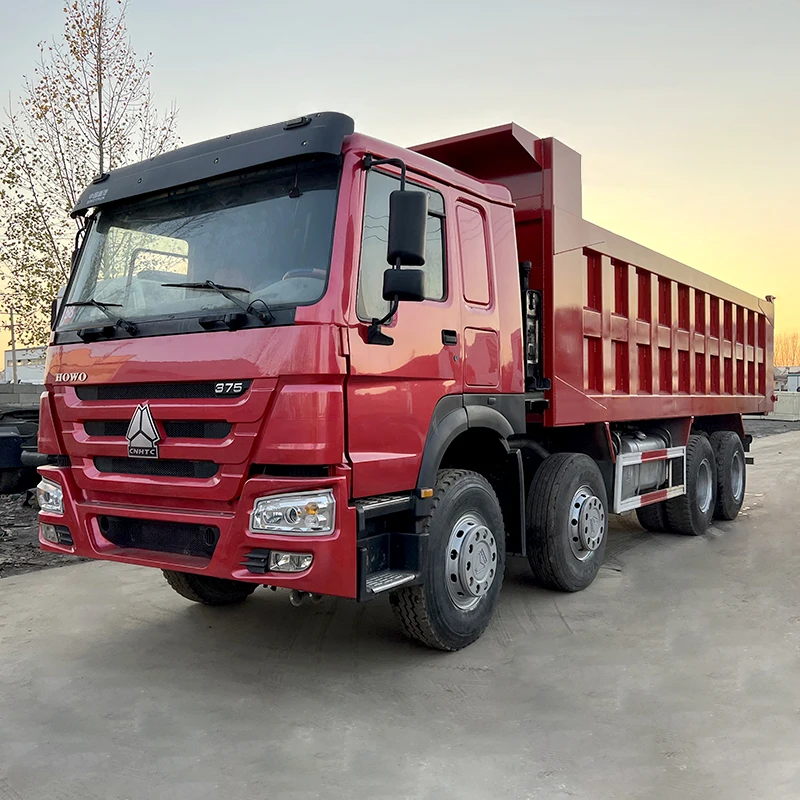 low price cheap howo 8x4 dump truck second hand 375 hp diesel heavy duty truck