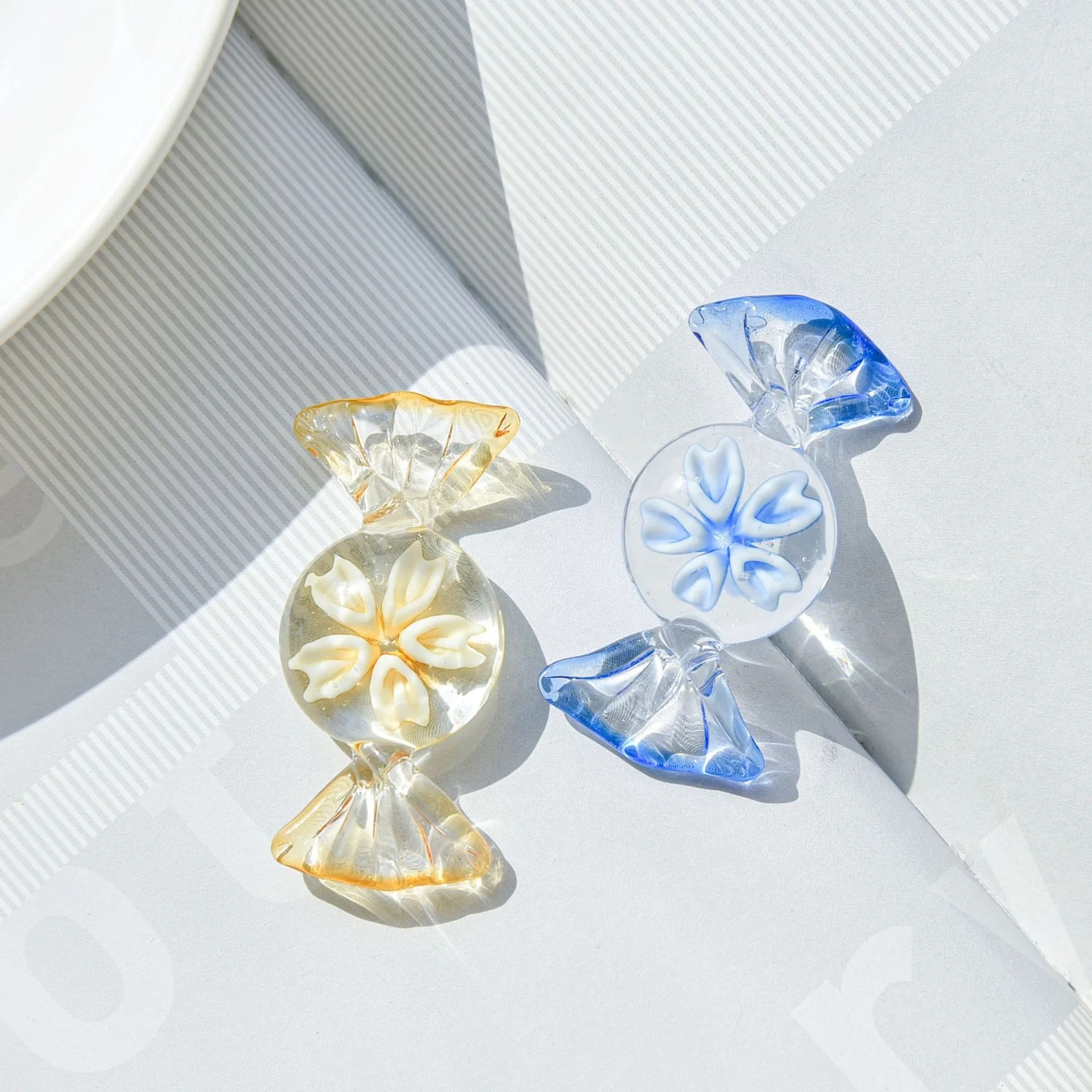 Best Selling Christmas Candy Decoration mini handmade glass candy mix color christmas gift