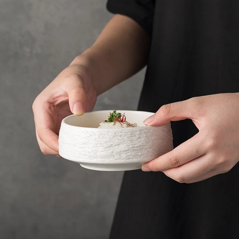 Western Restaurant High-end Kitchen Accessories Retro Pasta Plates Hotel Japanese Stone-grain Frosted Plates