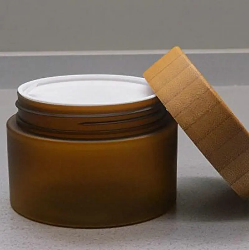 Avertan 30ml 100ml frosted white amber color cosmetic packing glass cream jar square for face cream