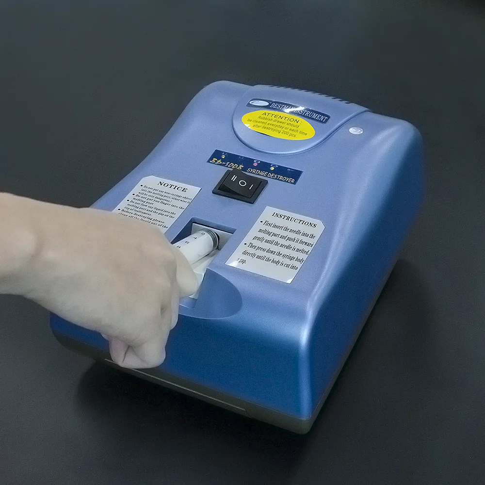 China alibaba sales medical waste management shatter machine Electric disposal Needle burner Syringe Destroyer