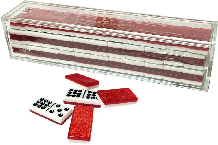 Набор акриловых двухсторонних игральных костей Dominos с 4 лотками домино Техас 42 меламиновые Двойные огни