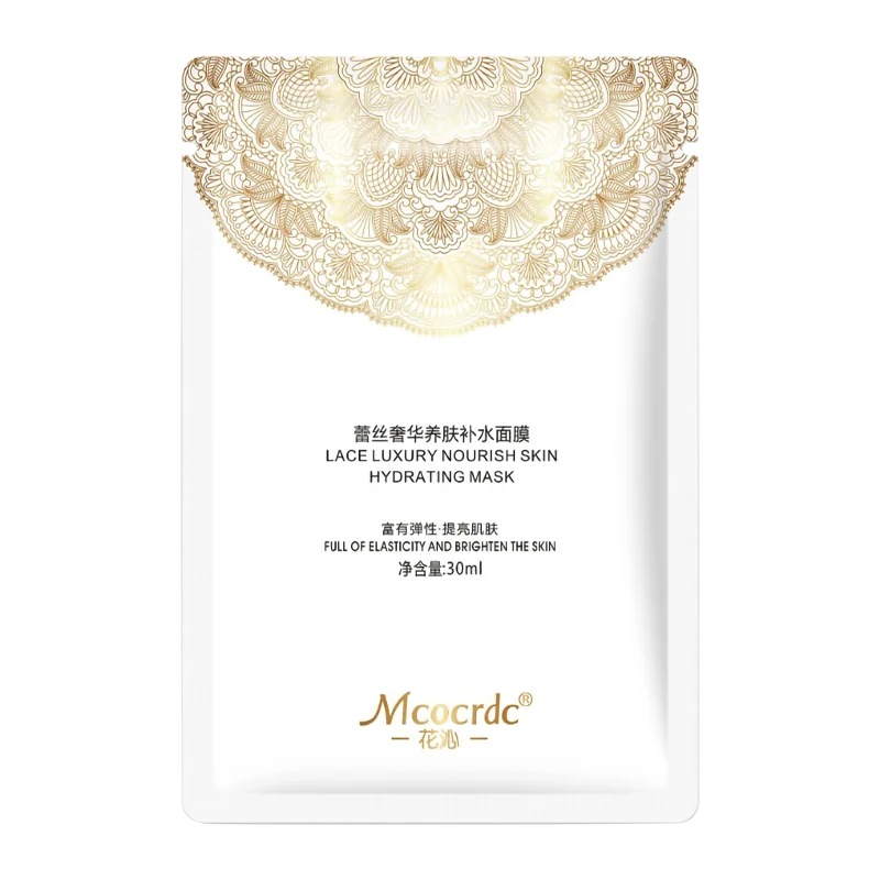 PUQIANNA Direct Manufacturer Lace material Luxury Hyaluronic acid face skin care deep moisturizing Whitening women facial mask