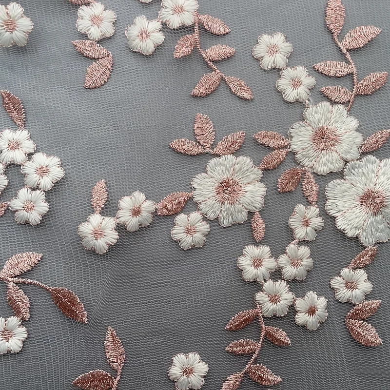 Красивая ткань с металлическим кружевом и вышивкой для одежды и домашнего текстиля