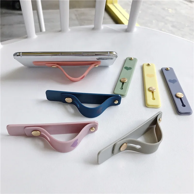 Phone holder for iphone mobile phone holder stand push pull universal phone socket Plain color Wrist band hand band finger grip