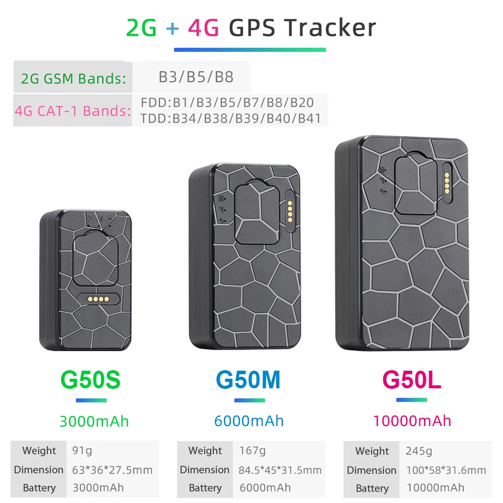 G50M 6000MAh Long Battery Life Magnetic GPS Tracker 4G Waterproof Real Time Wireless GPS Tracking Device For Car/ Assets/ Cargo