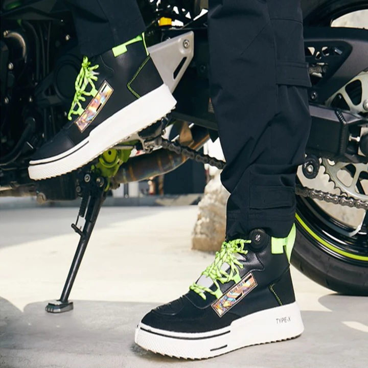 SCOYCO Black Biker Boots Men Motorcycle Riding Shoes