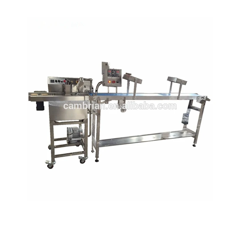 CE approval 8kg chocolate spreading machine with nuts sprinkling machine chocolate enrober