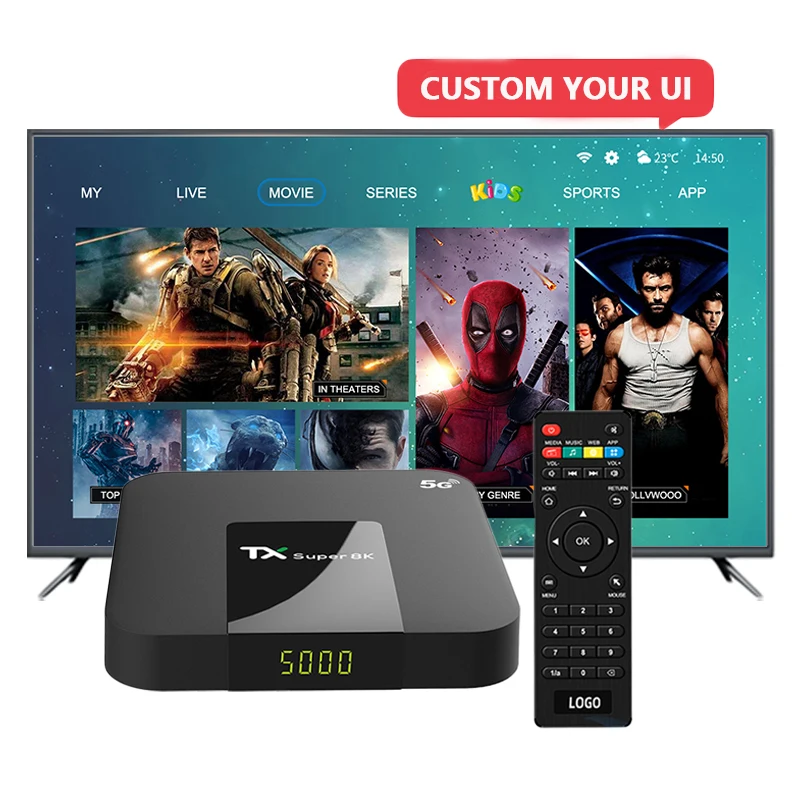 Elinksmart TX Super Smart Android Tv Set-top Box Digital 4K 5G 16GB Ram with Wifi LAN Free iptv
