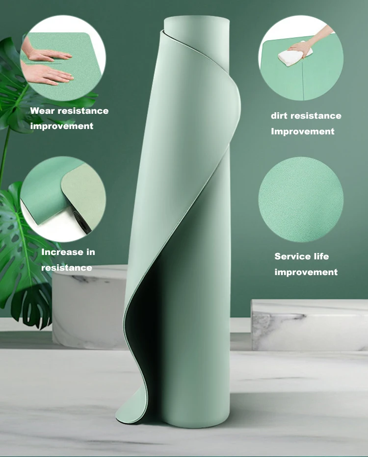 Biodegradable High Solid PU Rubber Yoga Matte Frosted Polyurethane Leather Yoga Matts