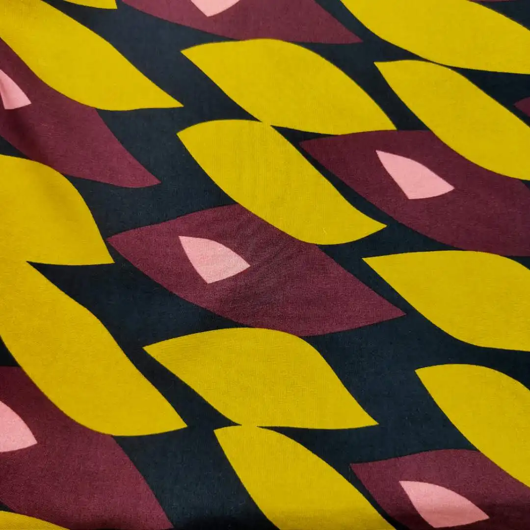 
Hot selling China screen printing viscose light and soft handfeeling fabric for fashion ladies 