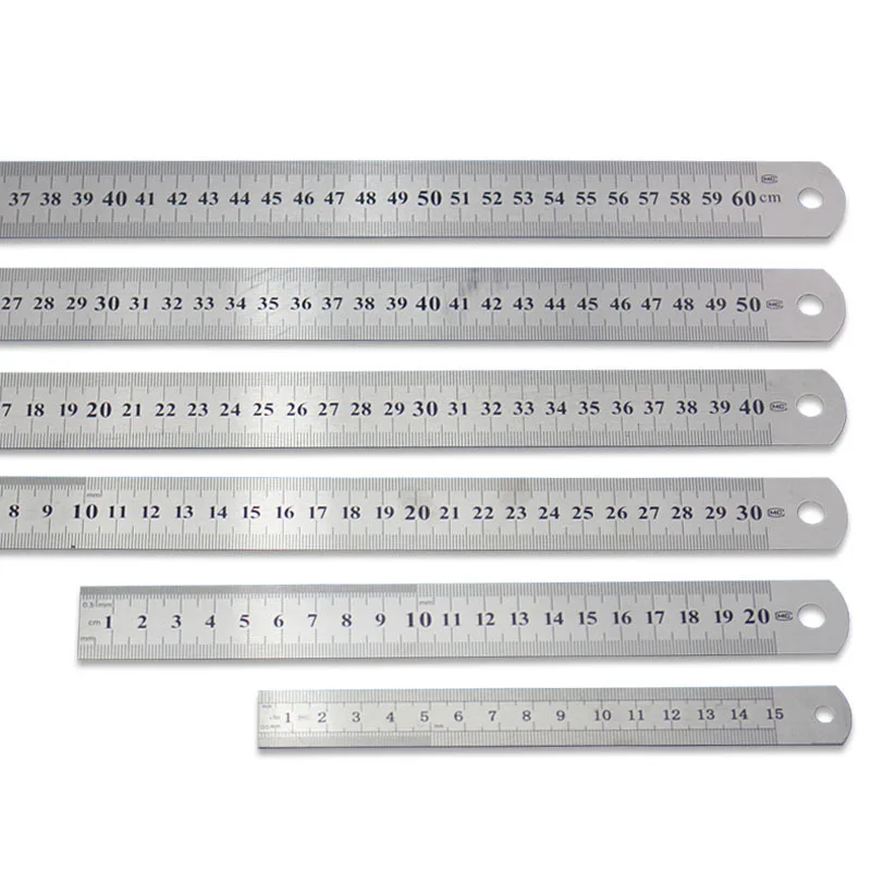 Straight Steel Scale Ruler Custom Top Quality Drawing Metal Ruler 20cm 30cm
