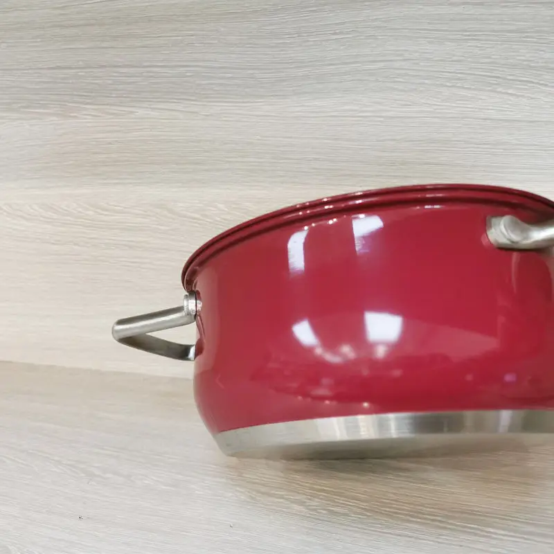 Round Bottom Double Boilers Stainless Steel Cooking Soup Stock Pots With Glass Lid