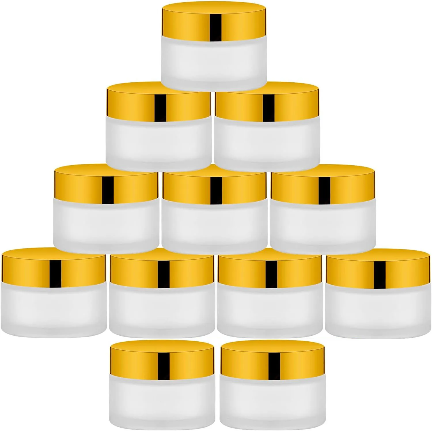 1 Oz Empty Frosted Glass Containers, Refillable Cosmetic Vials for Salve, Lotion, Ointment (12 PCS)