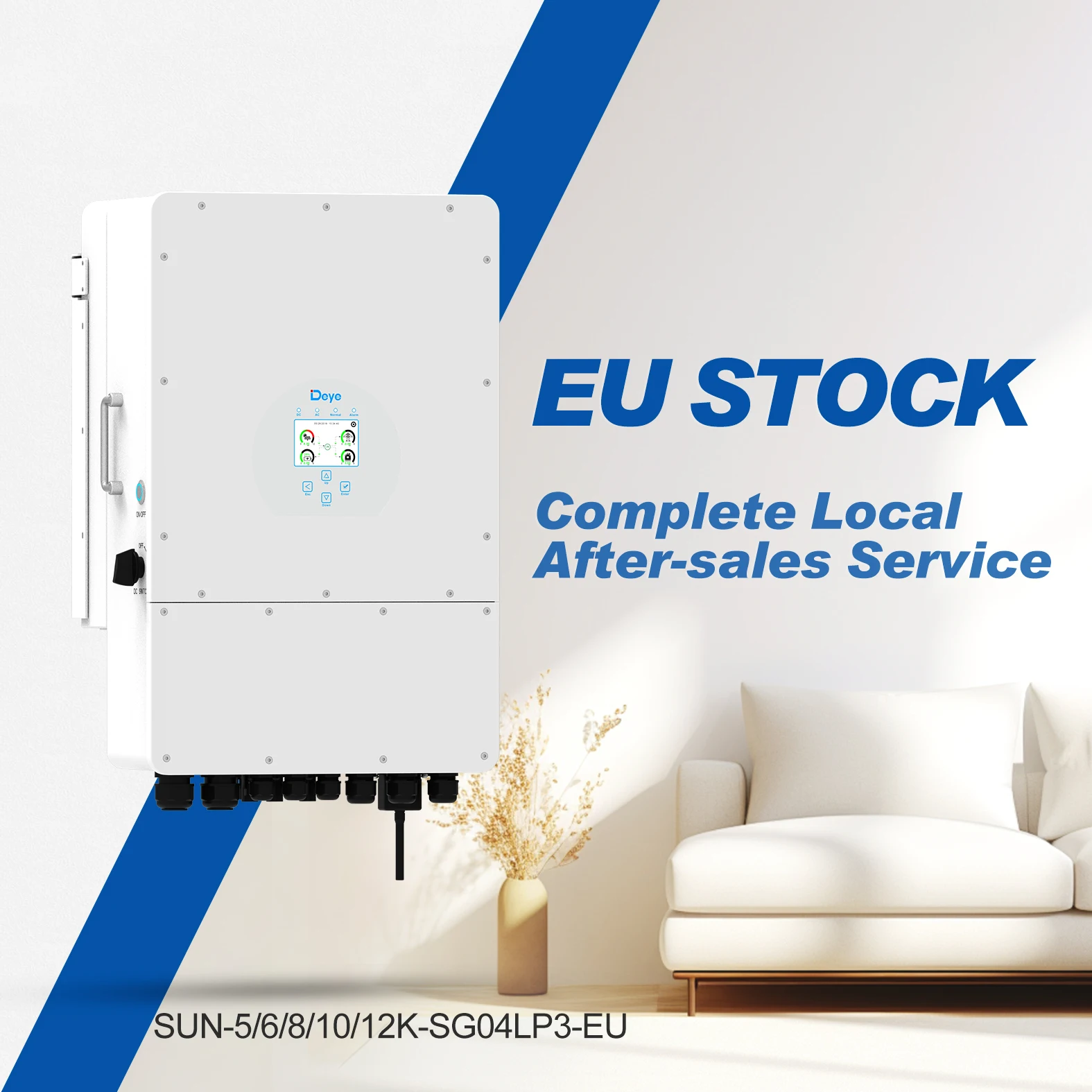 EU Ukraine Stock Top 1 Deye SUN-3.6/5/6/7/8K-SG03LP1 Single three Phase Hybrid Inverter In Germany Stock