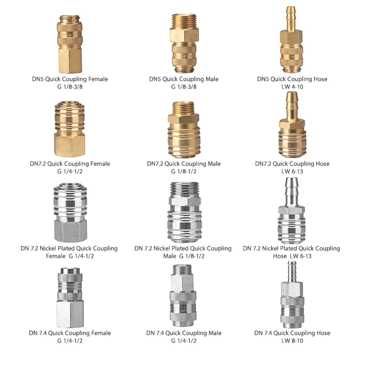 
Gas Fitting Tube Pneumatic Brass Connector Quick release Couplings 