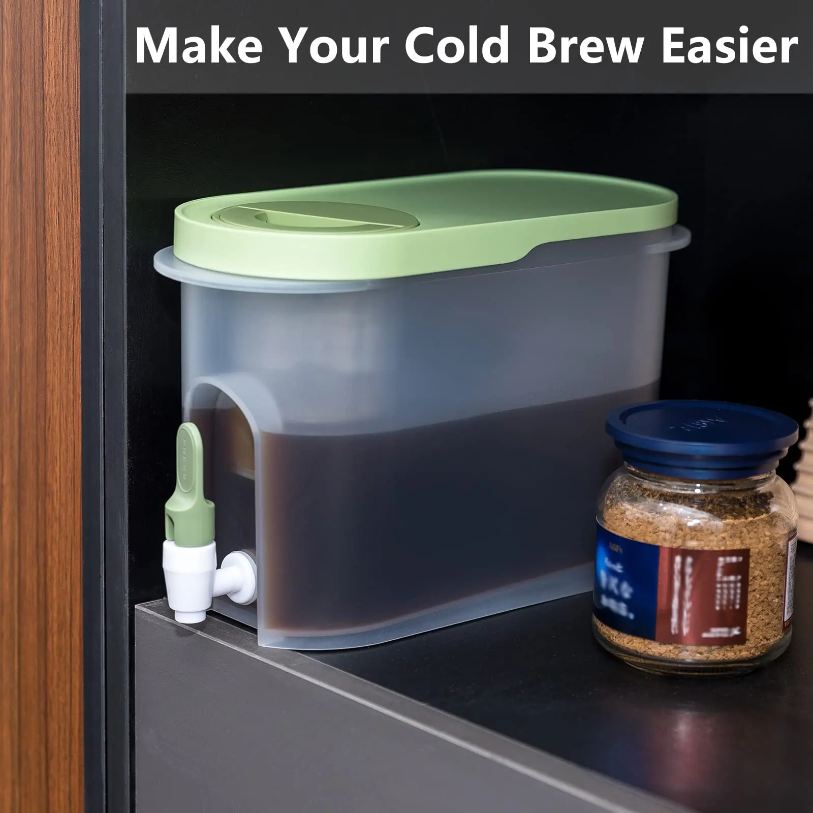 Cold Water Jug Cold Brew Coffee Maker 1 Gallon Iced Coffee Maker with Ultra-fine Mesh Steel Filter and Spigot