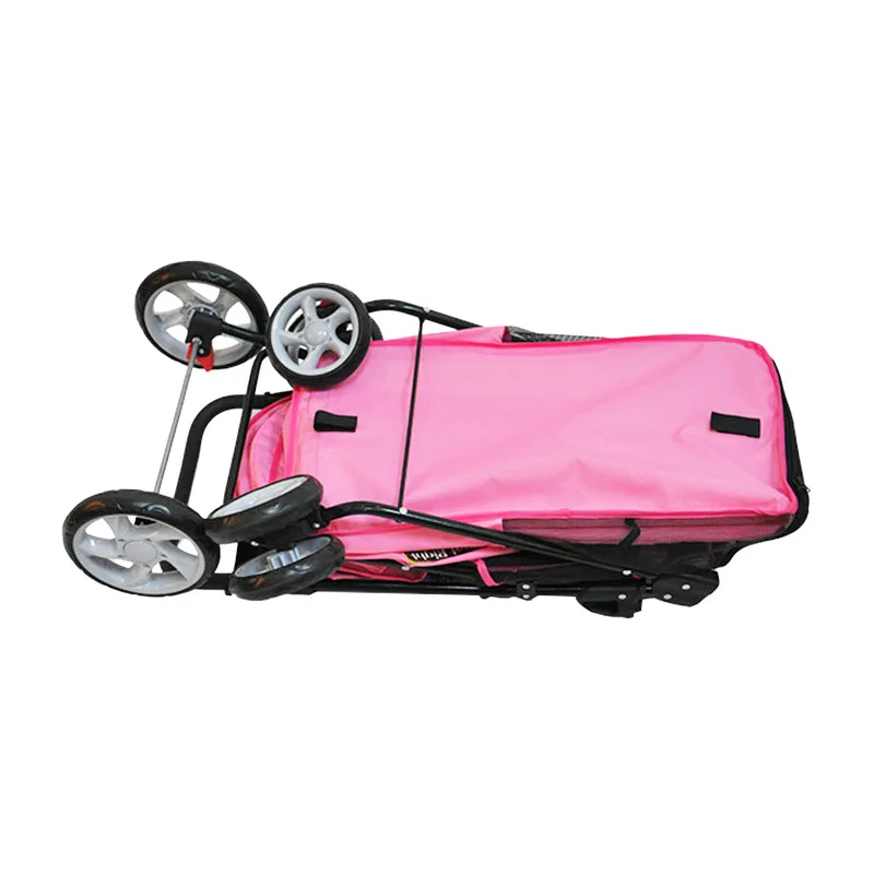 
Hot Selling 4 wheels Colorful Oxford Foldable Reversible Breathable Pet Dog Travel Stroller Trolley 