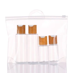 Пластиковая бутылка для отеля с логотипом на заказ, набор для путешествий с крышкой pp