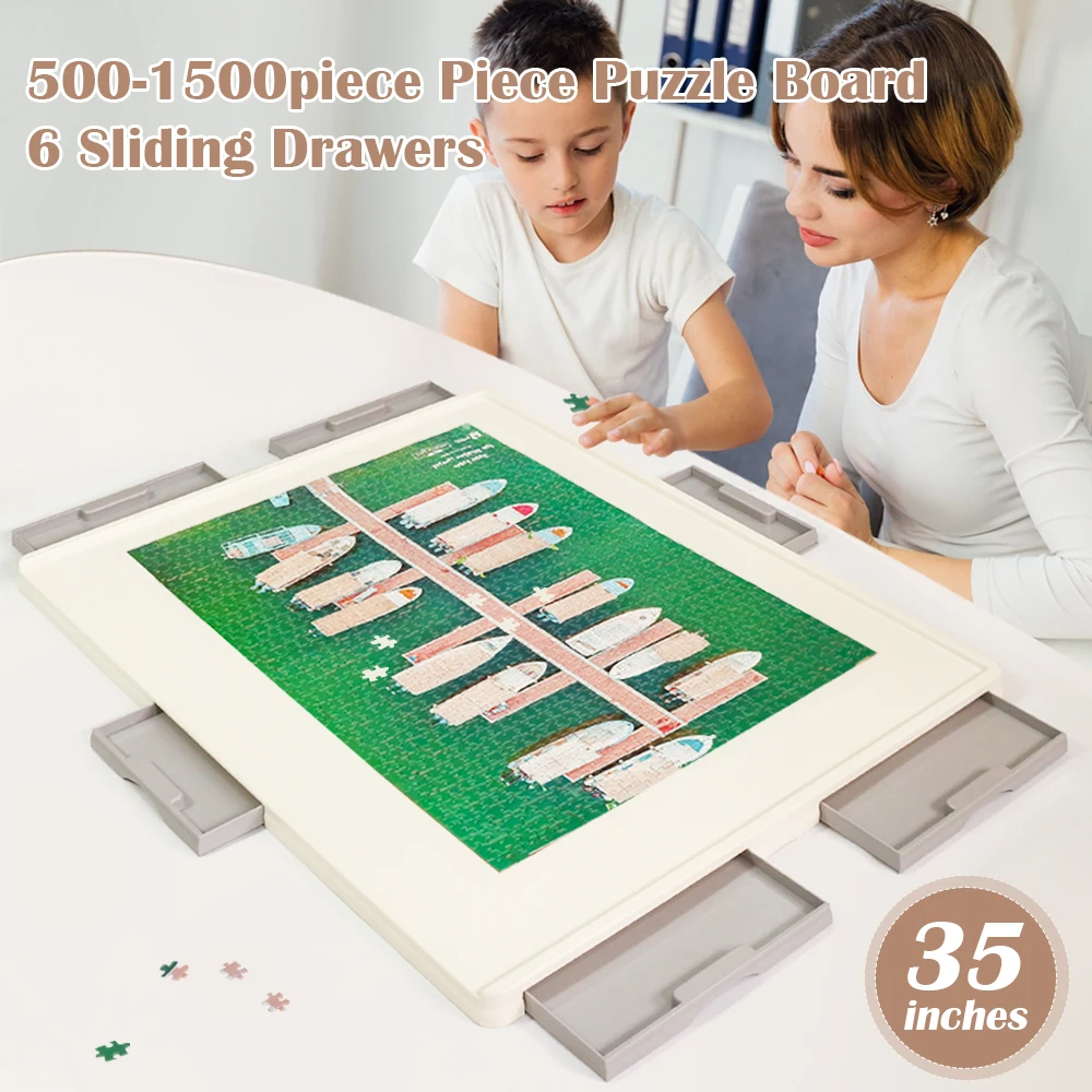 With 6 Drawers 35inches big plastic puzzle board table for adult