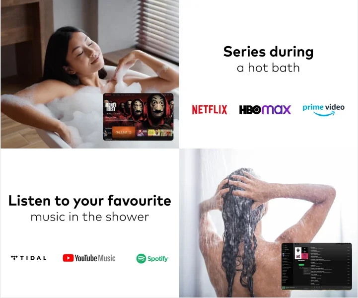 2024 New large Arch touch screen Bath full  tv mirror led bathroom android smart wall mirror smart mirror tv magic