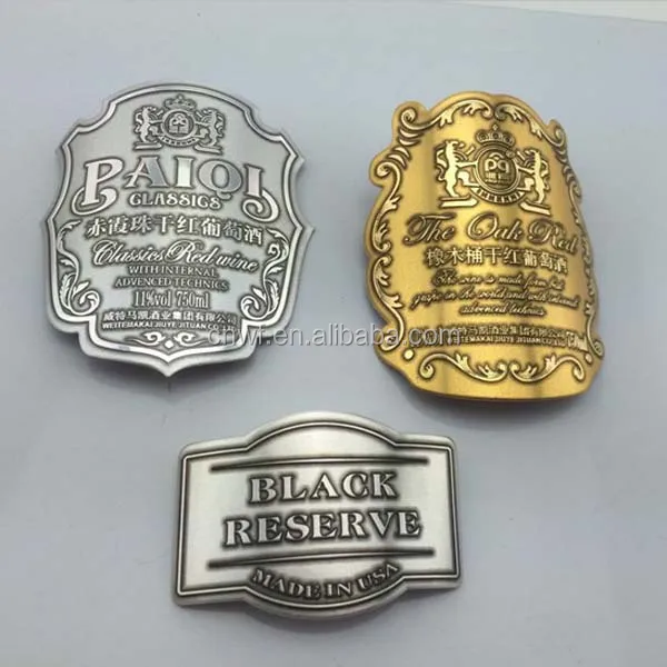 Embossed Metal Waterproof Wine Labels Custom Size Paper Stickers for Beer and Beverage Bottles metallized paper for beer label