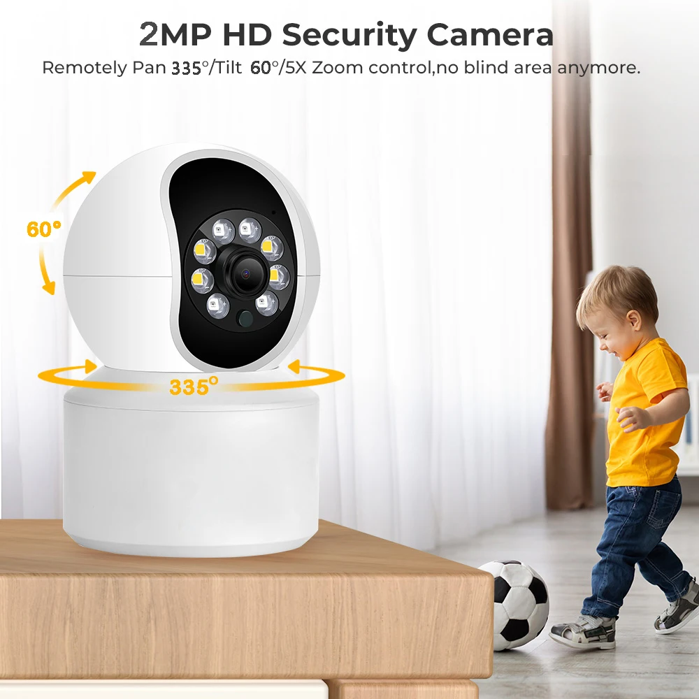 Mini Size Easy Installation Home CCTV 2.4G Wireless 2MP Network Security Surveillance Indoor Smart IP Pet Care Wifi Camera