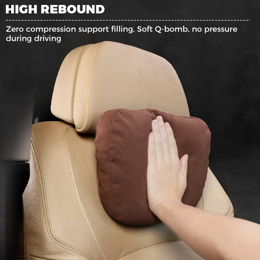 Автомобильный подголовник из замши S-класса, мягкий и удобный автомобильный подголовник, высокая эластичная подушка из хлопка для поддержки талии, подушка для шеи автомобиля
