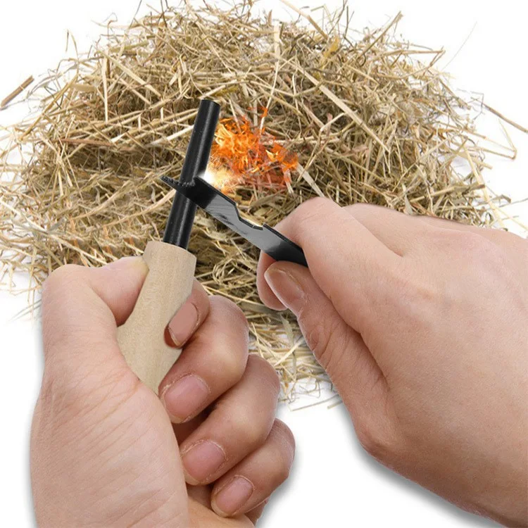 Outdoor Environmentally Emergency Friction Magnesium Fire Starter Wood Firesteel Camping Hiking Lighter Fire Starter