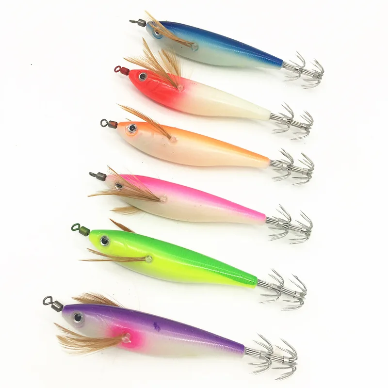 oem luminous Shrimp Hook Lure Large Fishing Lure Squid Hooks Jig Luminous Baits Squid Shrimp Jigs