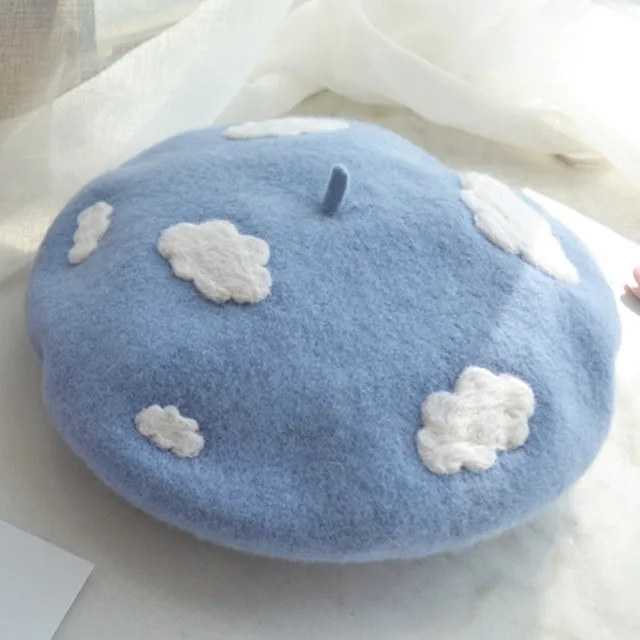 Girls Beret Hat Women French Artist Warm Wool Winter Beanie Berets Vintage Plain Beret Hats Solid Color Elegant Lady Winter Caps