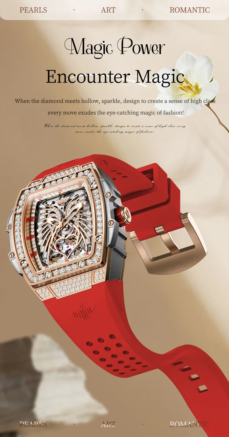 OUPINKE 3225 Top Luxury Brand Mechanical Women Watch Love Angel Wings Design Skeleton Automatic Elegant White Ladies Wristwatch