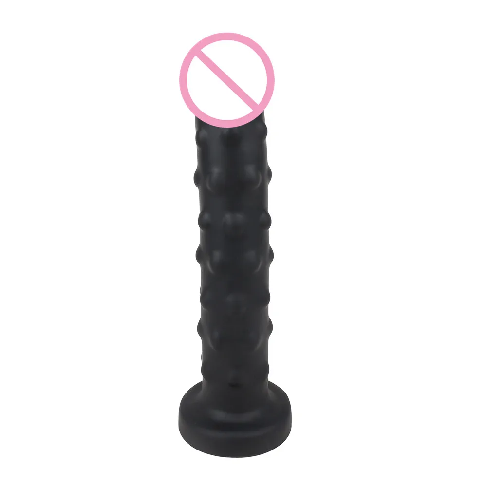 Factory price black silicone Dotted Dildo for anal man
