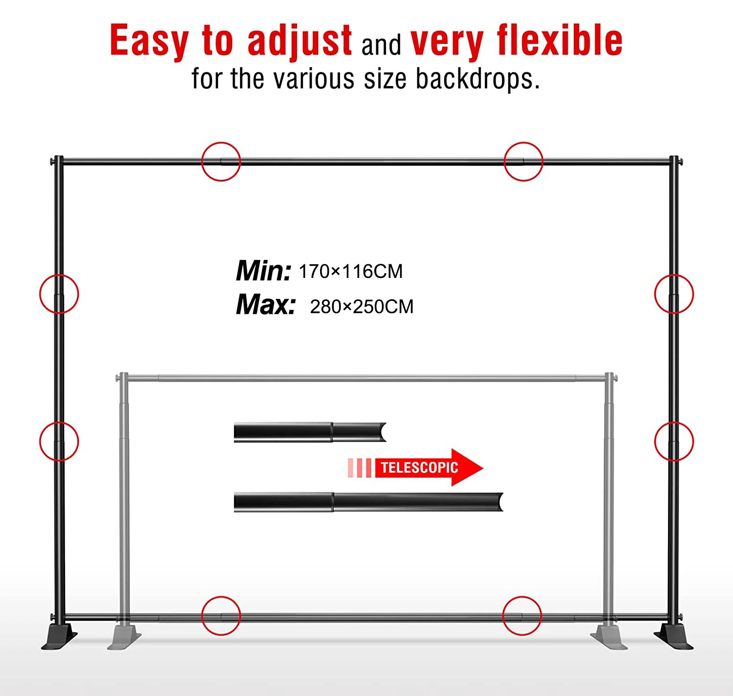 MERIS Photo Video Studio 10Ft Adjustable Background Stand Backdrop Support System Kit with Carry Bag