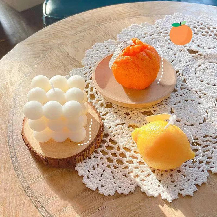 ins  hot selling trendy cube home decoration colorful bubble shaped flower aroma scented candle