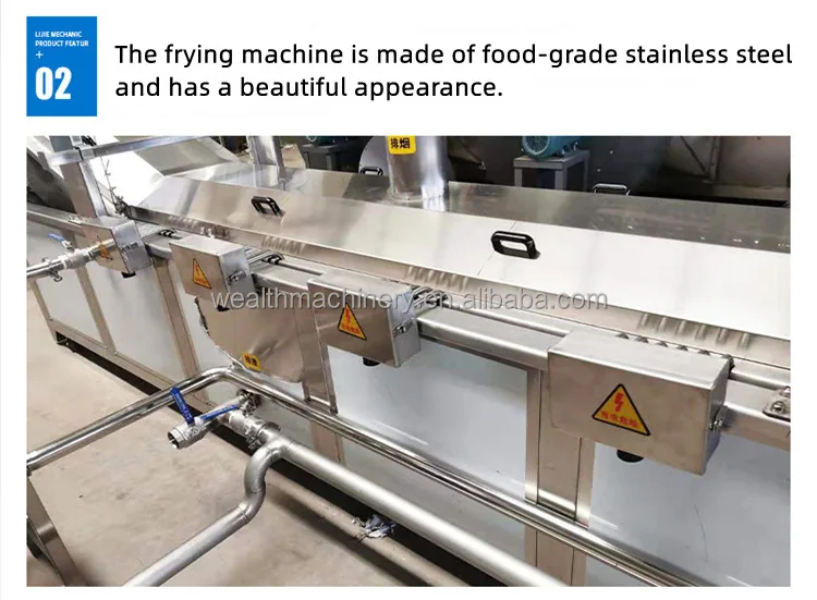 Deep Fryer Automatic Fried Chicken Meat Potato Chips Snack Frying Production Processing Line Frozen French Fries Making Machine