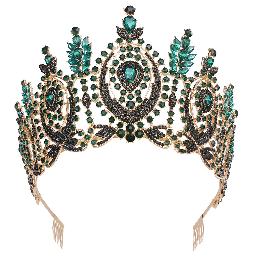 Handmade luxury miss universe pageant crowns fashion trendy full rhinestones big crown