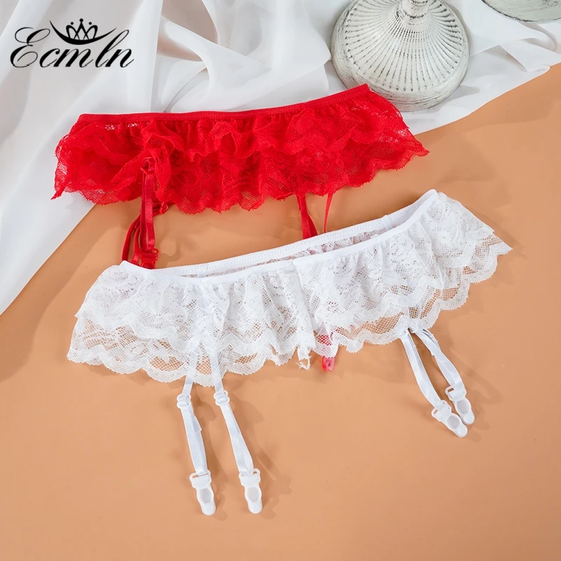 ECMLN Sexy lingerie high elastic lace suspenders buckle pants stockings underwear garter belt