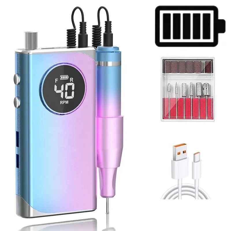 Перезаряжаемая электрическая дрель для ногтей, 35000 об./мин