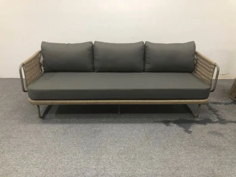 2020 water resistant powder coated aluminum outdoor garden rope sofa furniture model 2910