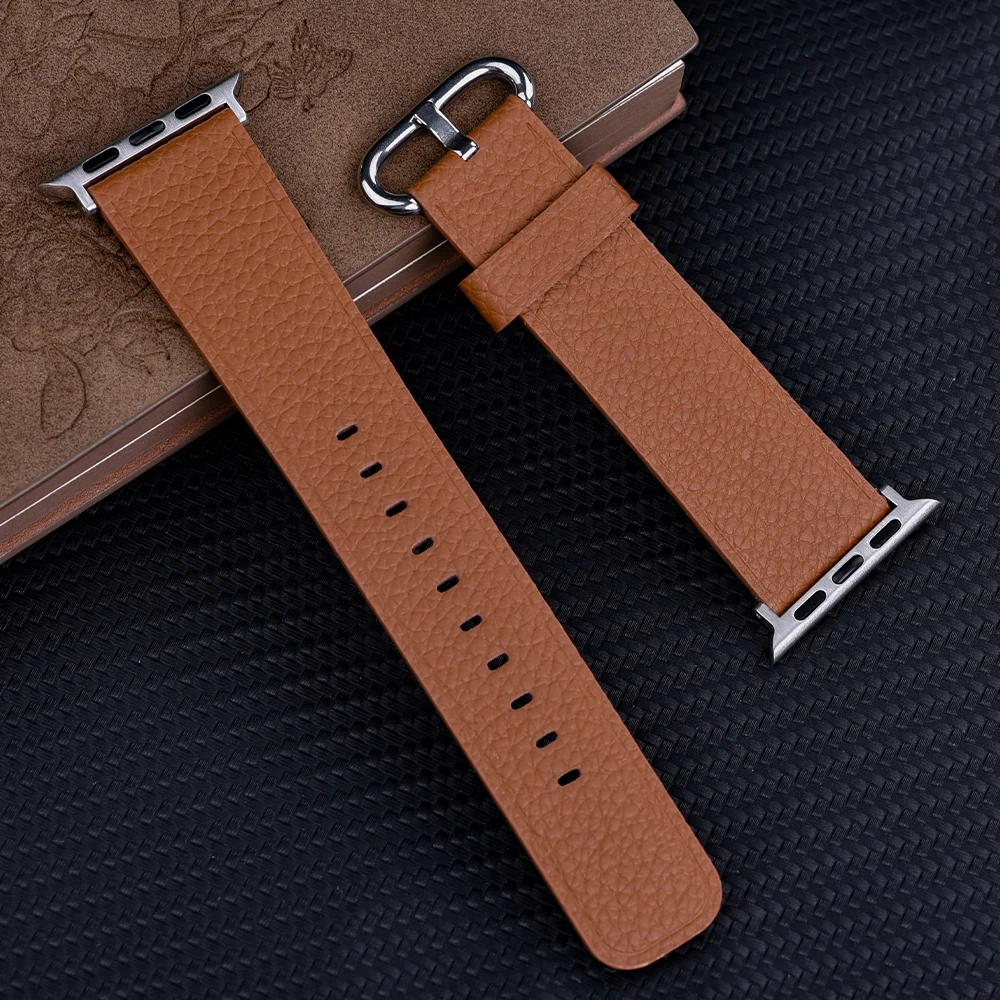 JUELONG Luxury Vintage Full Grain Leather Wrist Band Brown Smart Leather Watch Strap