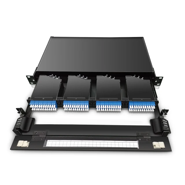  Кассета MPO FTTX solution 24 ядра высокой плотности волоконно-оптическая 24F SM/OM3 Box кассета MTP для установки на стойке 1U