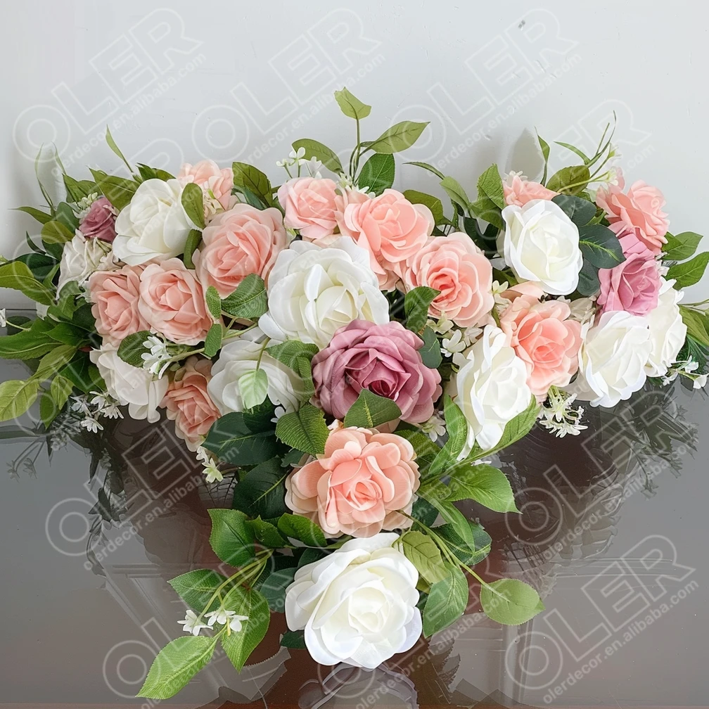 A08-017 Handmade all white rose bridal best artificial flowers for wedding bouquet