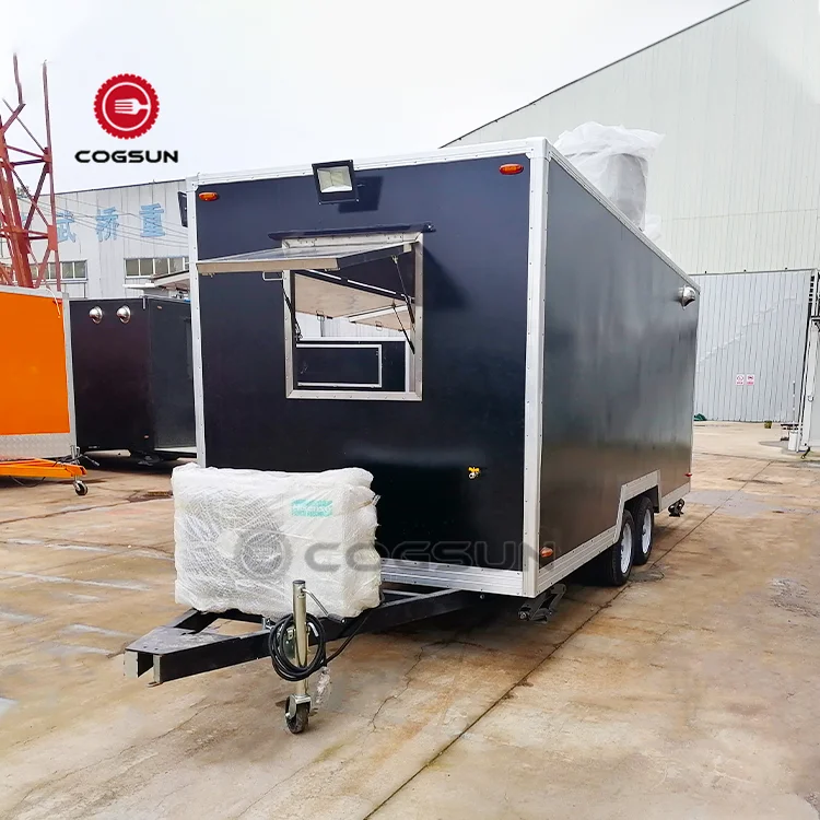Cogsun Food Trailer Equipment Air Conditioner Bar Station Mobile Shop Boutique Trailer Food Truck Ready To Ship Coffee Trucks