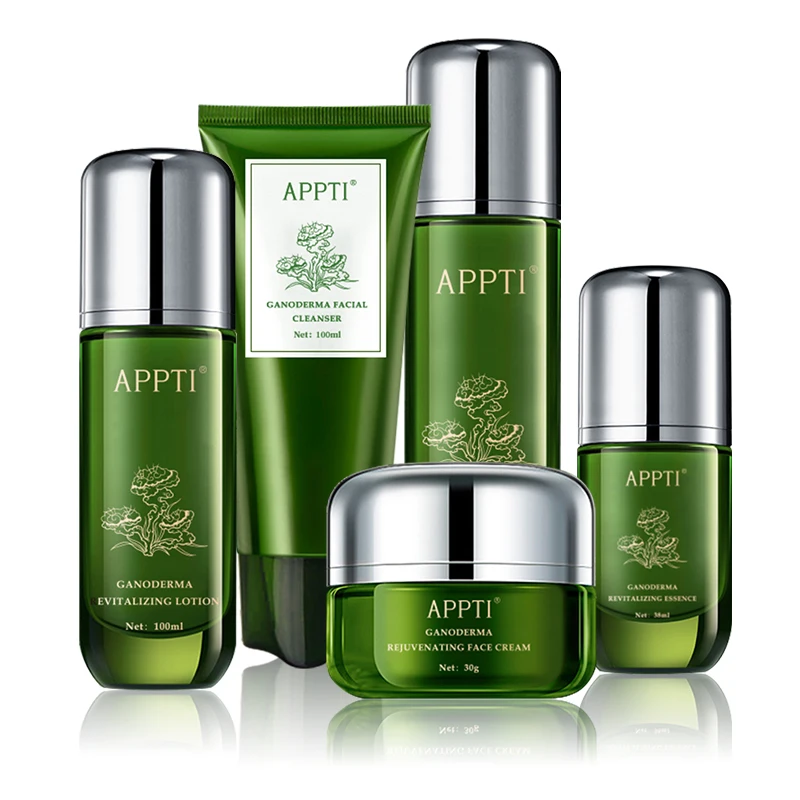 Private Label APPTI Ganoderma Lucidum face Skin Care Set Organic Skin Care Set Whitening anti aging anti wrinkle Skin Care Set