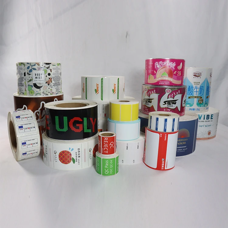 Supermarket packing Self-Adhesive Barcode Printing Label Sticker Paper 2X1 Thermal Transfer Label Roll
