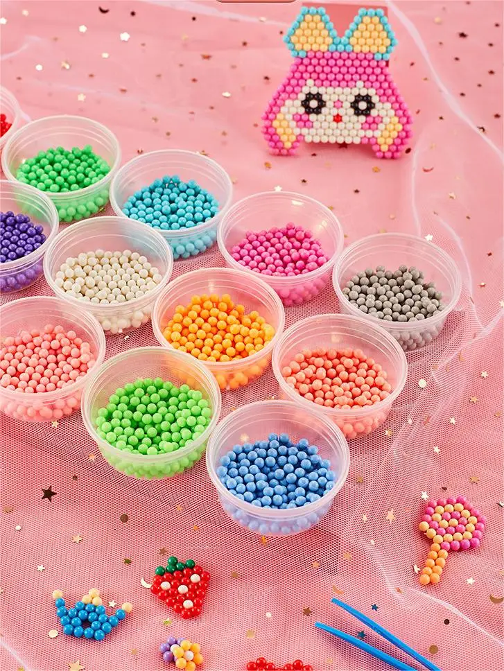 Handmade Art Creative Mist Magic Beads Toy Set, Educational Water Spray Sticky Fuse Beads DIY Toy for Kids