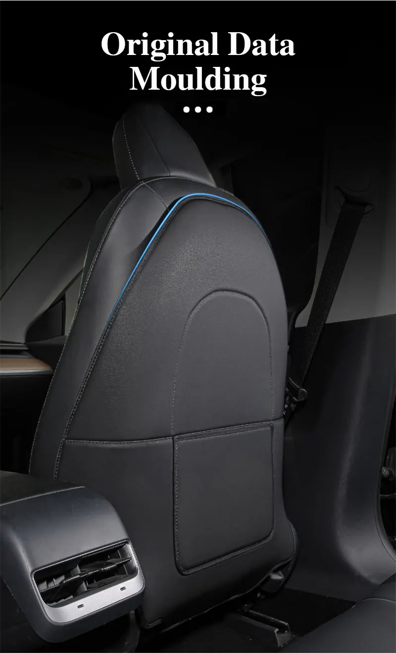 ther Anti Kick Pad Anti Dirty  Protector Accessories Seat Cushion  PU Leather Car Cushion  For Tesla Model 3 / Y